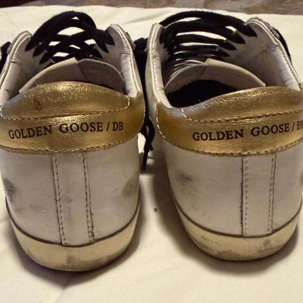Golden Goose White Sneakers with Leopard Print and Gold Accents EU size36/size 6 - Picture 3 of 5